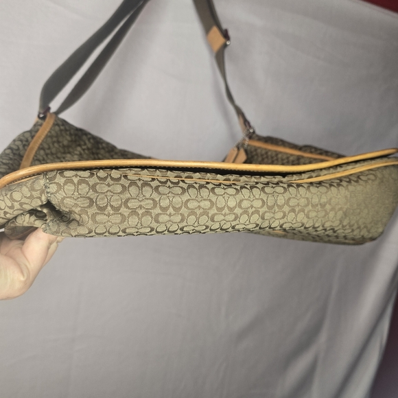 Coach Signature Hudson Commuter Messenger Bag Tan Laptop Diaper Travel - Picture 6 of 13